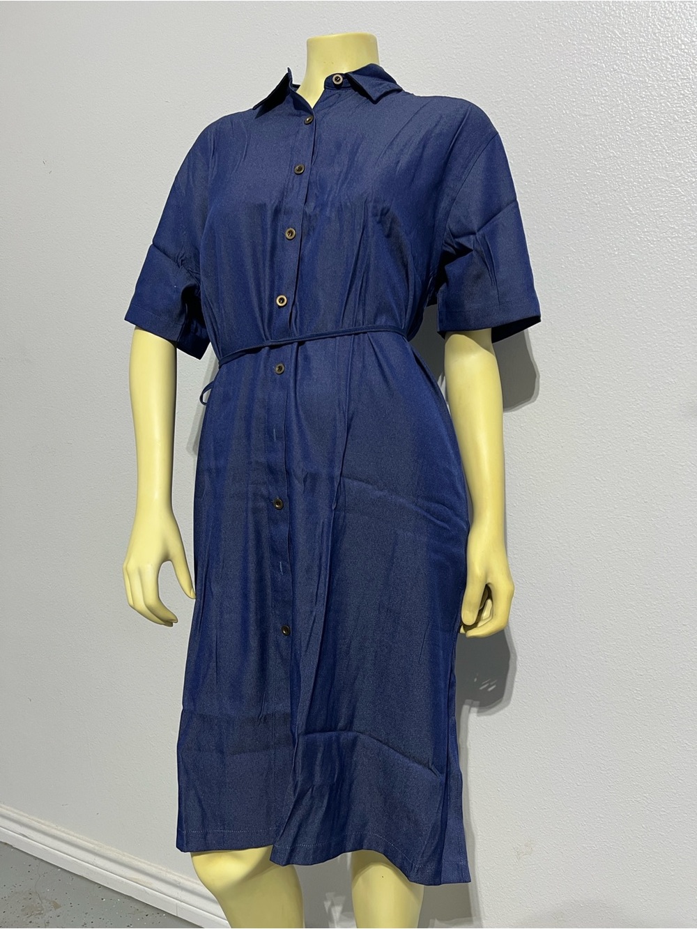 Polo by Ralph Lauren Navy Short-Sleeve Midi Shirt Dress